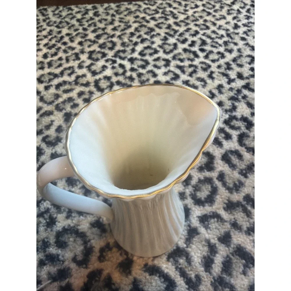 Vintage Lenox Bouquet Ivory China Creamer with 24K Gold Rim Or Bud Vase 5.5